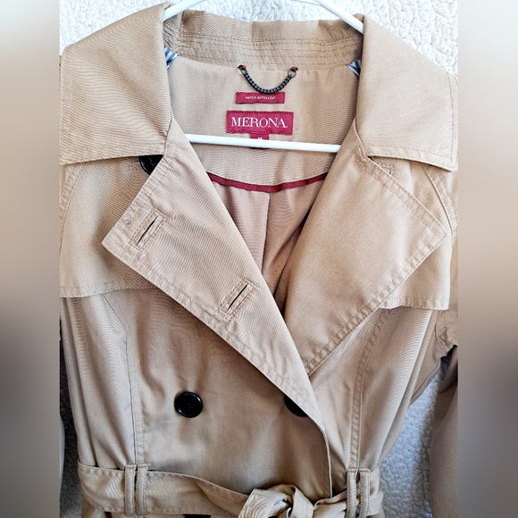 Women's Merona Water Resistant Tan Button Down Coat - Picture 6 of 15